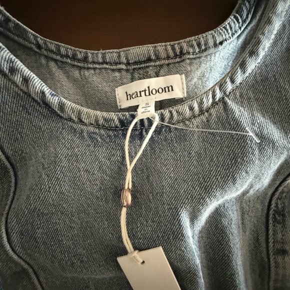 Sleeveless Light Wash Denim Mini Dress - Picture 3 of 6